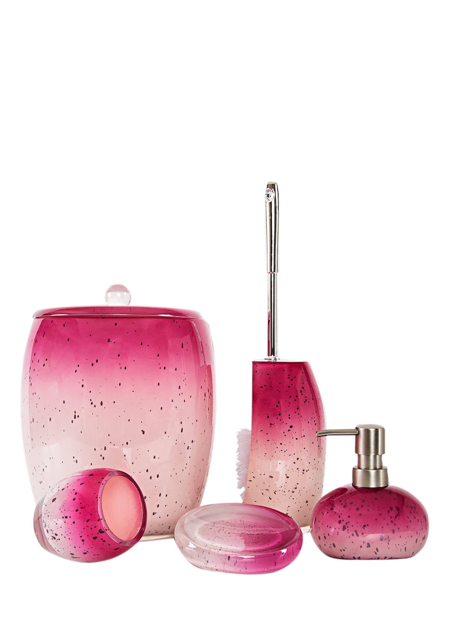 Irya-New Stria 5 Parça Banyo Seti Pembe-Banyo Seti-3-Milagron.com