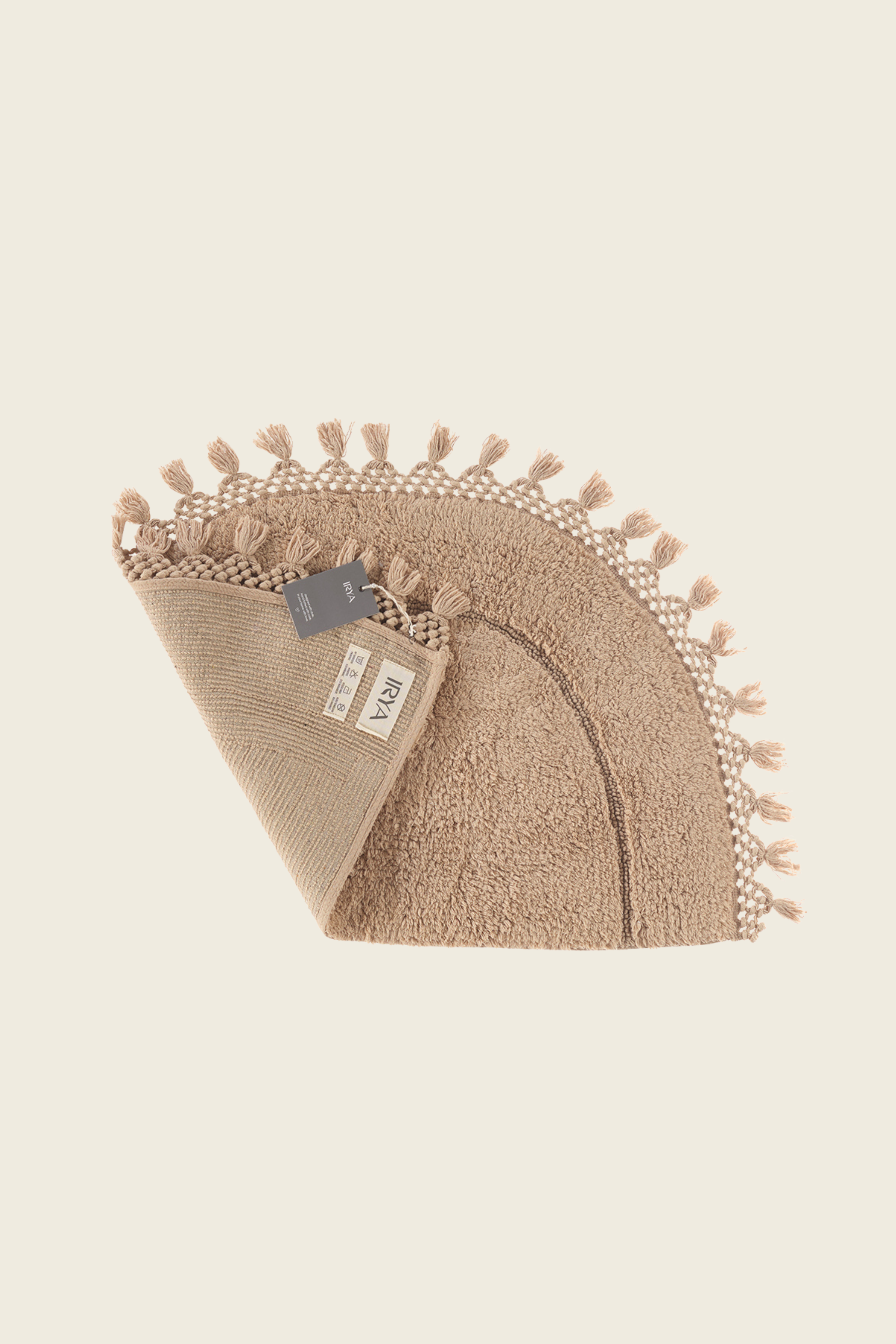 Irya-Nora Tekli Banyo Paspası %100 Pamuk 50x80 Bej-Paspas-3-Milagron.com