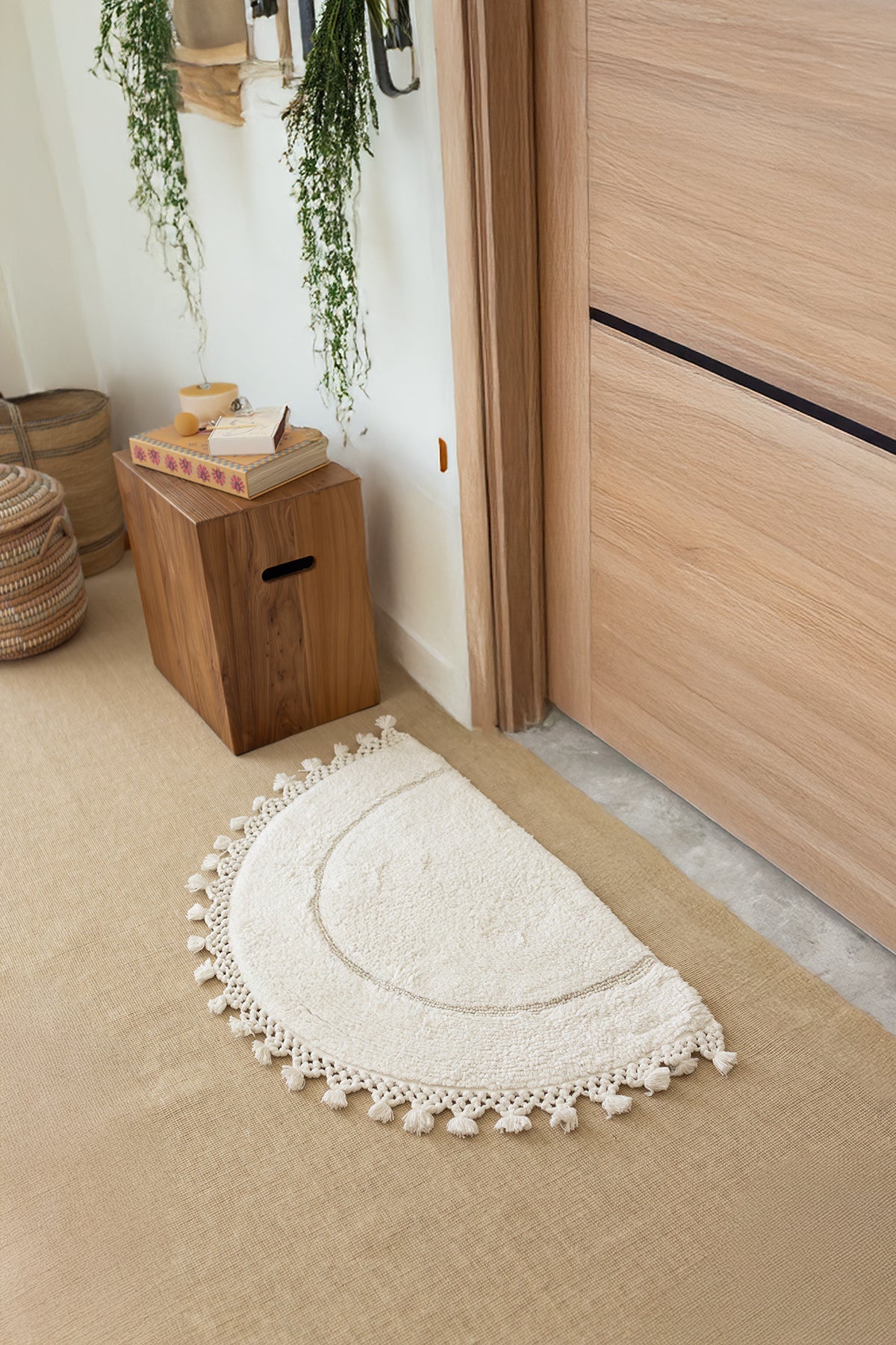 Irya-Nora Tekli Banyo Paspası %100 Pamuk 50x80 Ekru-Paspas-1-Milagron.com