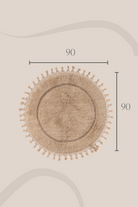 Irya-Nora Yuvarlak Banyo Paspası %100 Pamuk 90x90 Bej-Paspas-3-Milagron.com