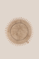 Irya-Nora Yuvarlak Banyo Paspası %100 Pamuk 90x90 Bej-Paspas-7-Milagron.com