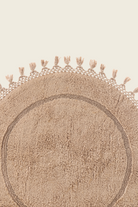 Irya-Nora Yuvarlak Banyo Paspası %100 Pamuk 90x90 Bej-Paspas-8-Milagron.com