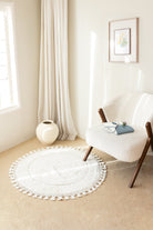 Irya-Nora Yuvarlak Banyo Paspası %100 Pamuk 90x90 Ekru-Paspas-4-Milagron.com