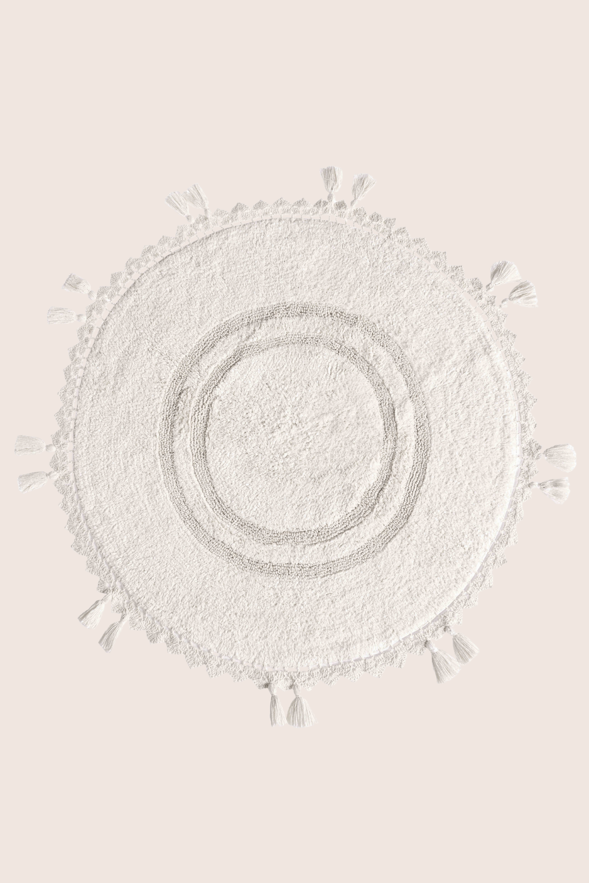 İrya-Olivid Yuvarlak Banyo Paspası %100 Pamuk 100x100 Ekru-Yuvarlak Banyo Paspası-2-Milagron.com