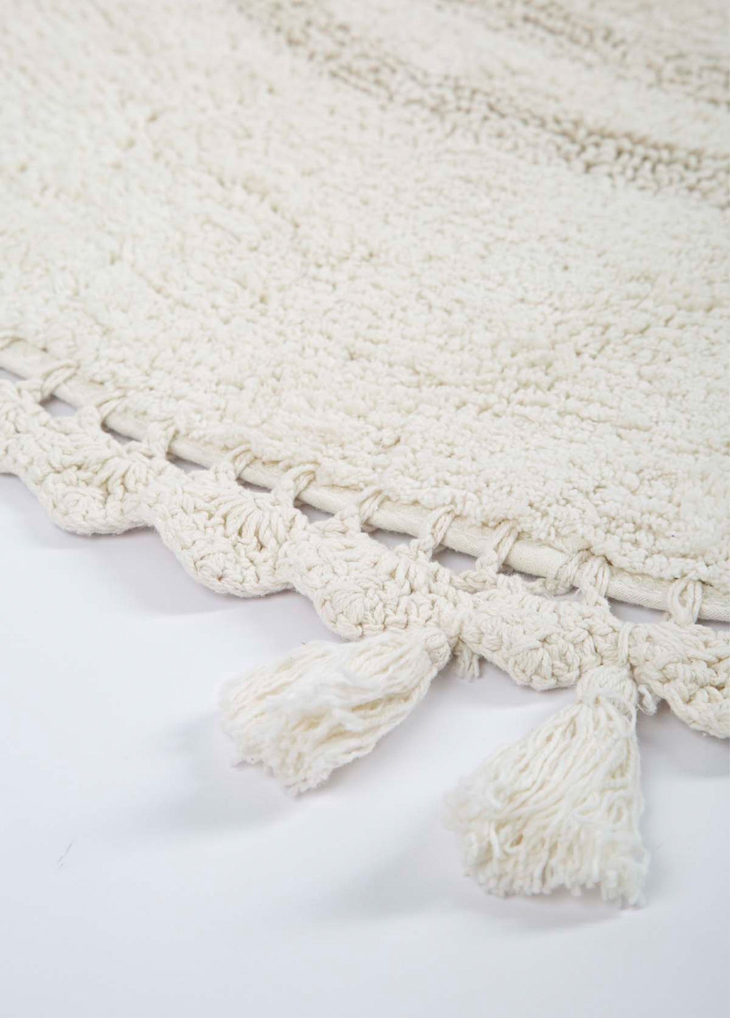 İrya-Olivid Yuvarlak Banyo Paspası %100 Pamuk 100x100 Ekru-Yuvarlak Banyo Paspası-6-Milagron.com