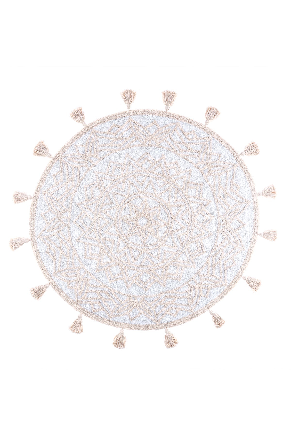 Irya-Pina Yuvarlak Banyo Paspası %100 Pamuk 100x100 Kahverengi-Paspas-3-Milagron.com