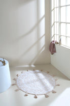 Irya-Pina Yuvarlak Banyo Paspası %100 Pamuk 100x100 Kahverengi-Paspas-4-Milagron.com