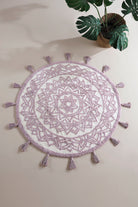 Irya-Pina Yuvarlak Banyo Paspası %100 Pamuk 100x100 Pembe-Paspas-1-Milagron.com