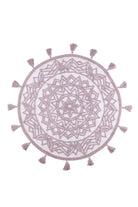 Irya-Pina Yuvarlak Banyo Paspası %100 Pamuk 100x100 Pembe-Paspas-2-Milagron.com