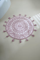 Irya-Pina Yuvarlak Banyo Paspası %100 Pamuk 100x100 Pembe-Paspas-8-Milagron.com