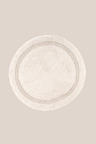 Irya-Puffed Yuvarlak Banyo Paspası %100 Pamuk 100x100 Ekru-Paspas-3-Milagron.com