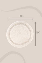 Irya-Puffed Yuvarlak Banyo Paspası %100 Pamuk 100x100 Ekru-Paspas-4-Milagron.com