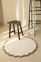 İrya-Scallop Yuvarlak Banyo Paspası Bambu 90x90 Gri-Banyo Paspası-5-Milagron.com