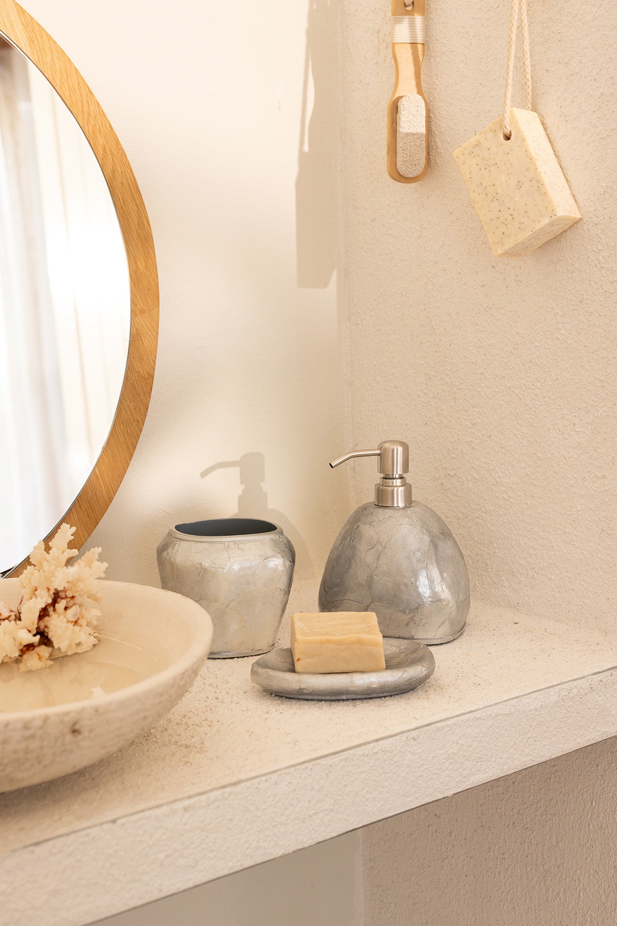 Irya-Sedef 3 Parça Banyo Seti Gri-Banyo Seti-1-Milagron.com