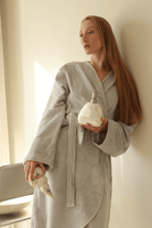 Irya-Sedef Bambu Kadın Bornoz Gri-Bornoz-4-Milagron.com