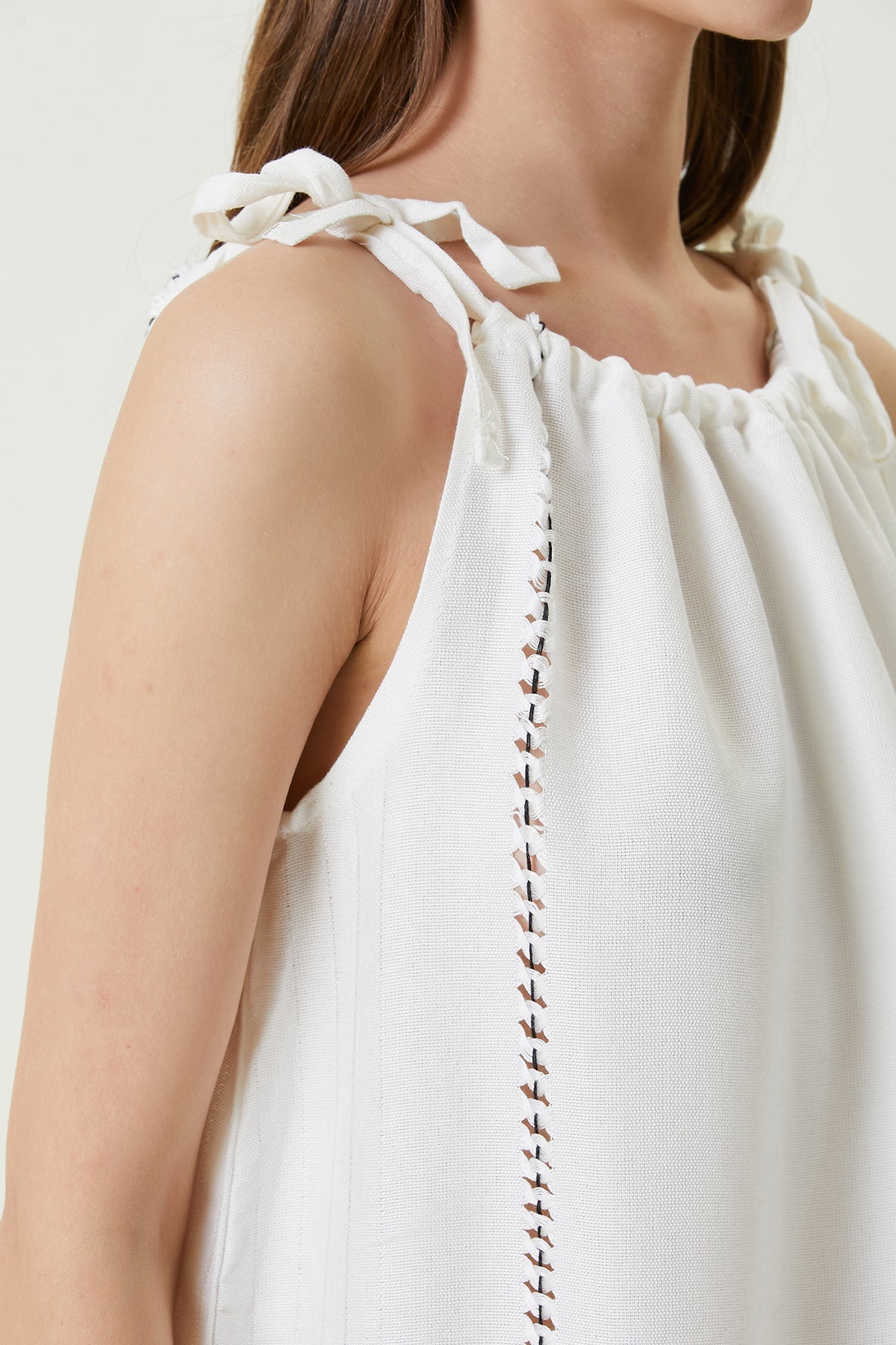 Irya-Serene Büzgülü Plaj Elbisesi Siyah Örgü Ajur-Elbise-2-Milagron.com