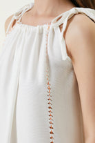 Irya-Serene Büzgülü Plaj Elbisesi Turuncu Örgü Ajur-Elbise-2-Milagron.com