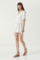 Irya-Serene Kısa Plaj Elbisesi Turkuaz Örgü Ajur-Elbise-4-Milagron.com