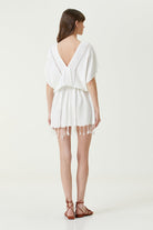 Irya-Serene Kısa Plaj Elbisesi Turkuaz Örgü Ajur-Elbise-5-Milagron.com