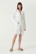 Irya-Serene Peştamal Kadın Bornoz Kahve Örgü Ajur-Elbise-1-Milagron.com