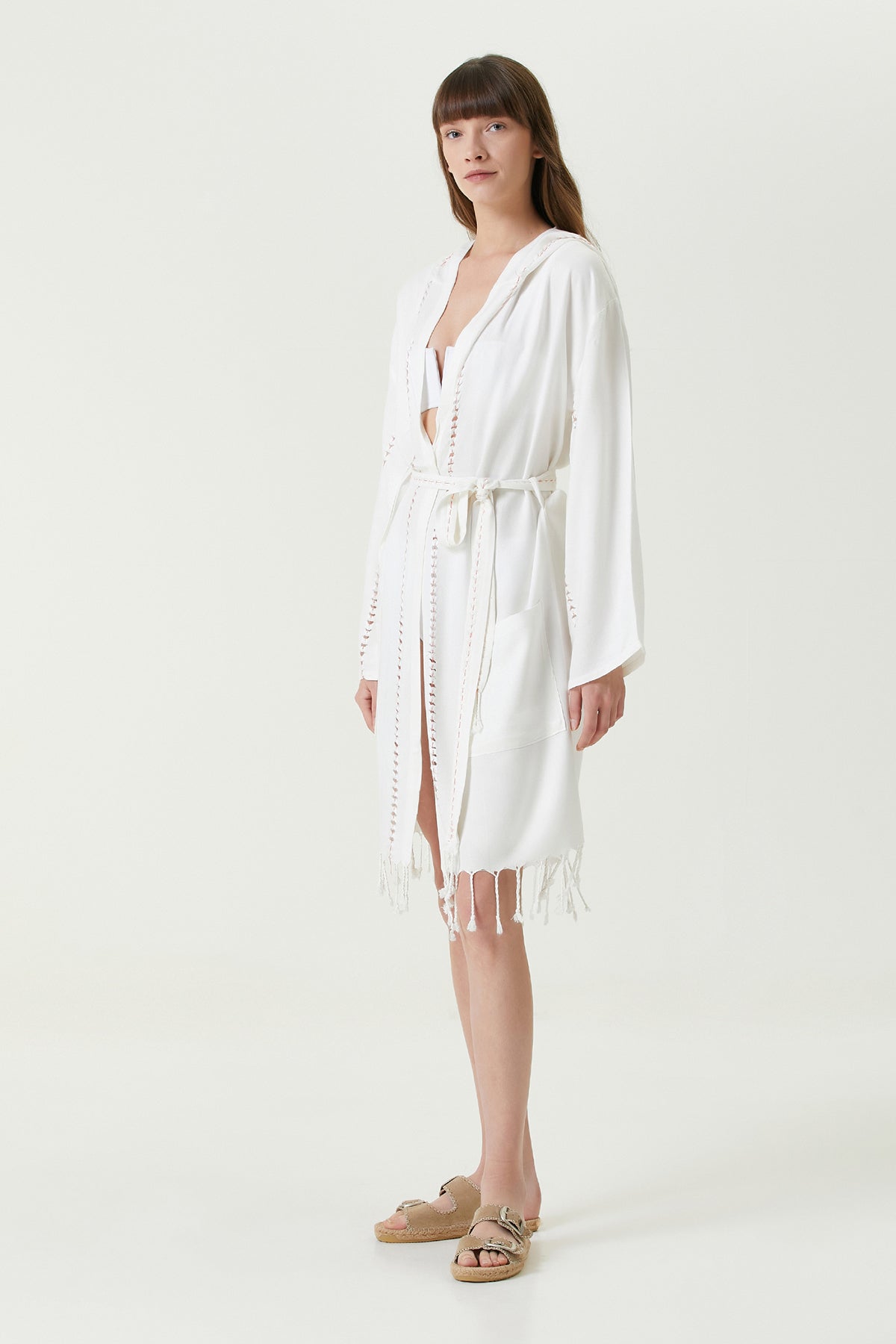 Irya-Serene Peştamal Kadın Bornoz Mercan Örgü Ajur-Elbise-4-Milagron.com