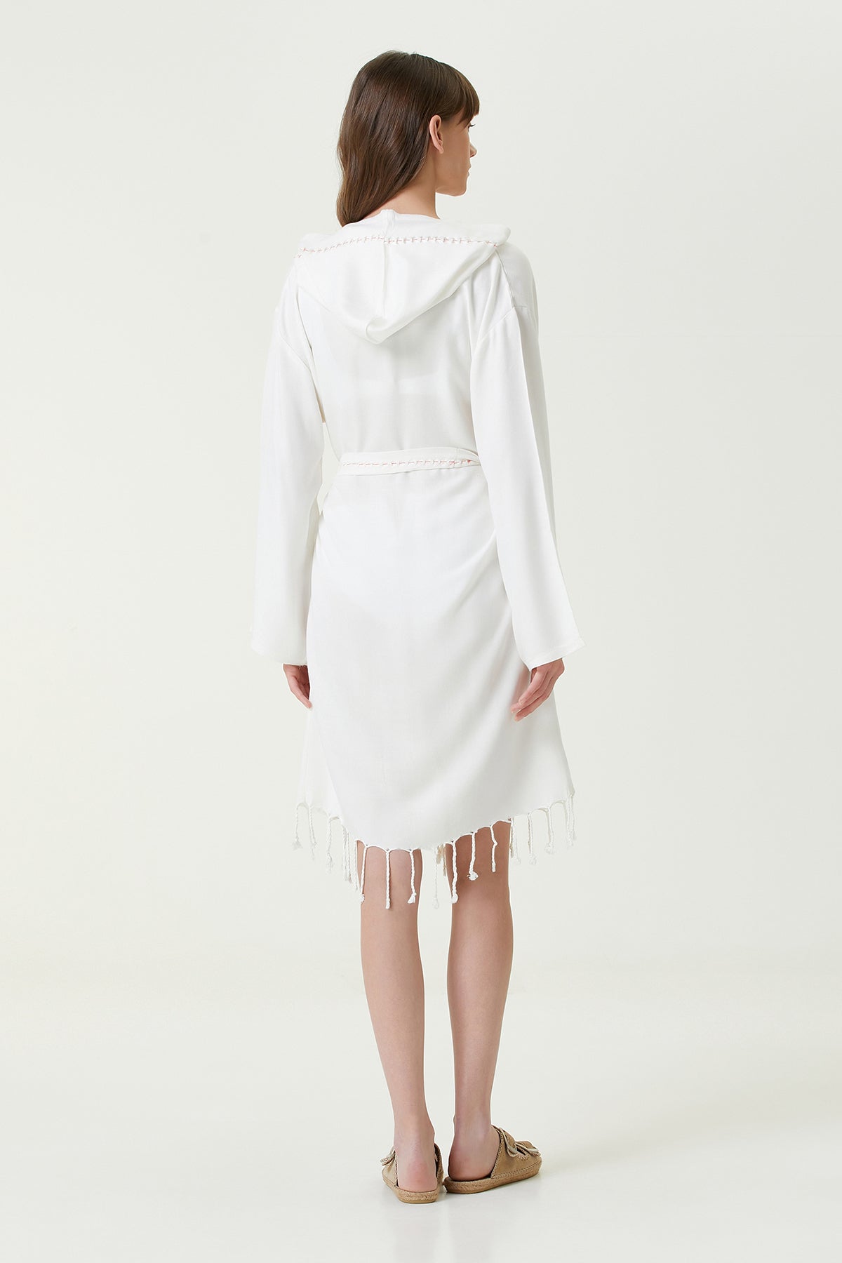 Irya-Serene Peştamal Kadın Bornoz Mercan Örgü Ajur-Elbise-5-Milagron.com