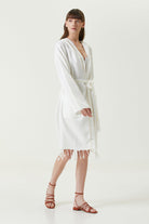 Irya-Serene Peştamal Kadın Bornoz Sarı Örgü Ajur-Elbise-3-Milagron.com