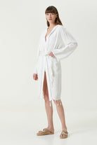 Irya-Serene Peştamal Kadın Bornoz Siyah Örgü Ajur-Elbise-3-Milagron.com