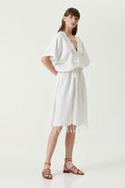 Irya-Serene Uzun Plaj Elbisesi Sarı Örgü Ajur-Elbise-3-Milagron.com