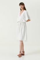 Irya-Serene Uzun Plaj Elbisesi Sarı Örgü Ajur-Elbise-4-Milagron.com