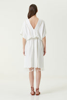 Irya-Serene Uzun Plaj Elbisesi Sarı Örgü Ajur-Elbise-5-Milagron.com