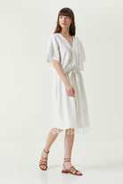 Irya-Serene Uzun Plaj Elbisesi Siyah Örgü Ajur-Elbise-3-Milagron.com