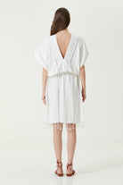 Irya-Serene Uzun Plaj Elbisesi Turkuaz Örgü Ajur-Elbise-5-Milagron.com