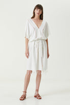 Irya-Serene Uzun Plaj Elbisesi Turuncu Örgü Ajur-Elbise-1-Milagron.com