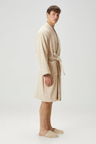 İrya-Shadow %100 Pamuk Erkek Bornoz Bej-Bornoz-3-Milagron.com
