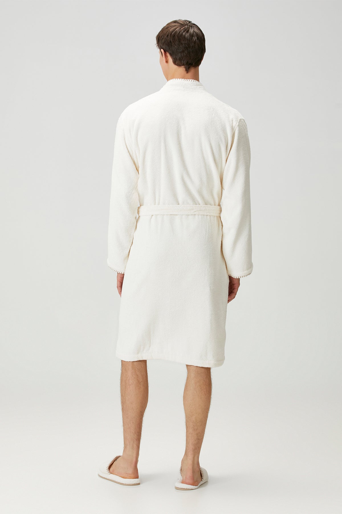 İrya-Shadow %100 Pamuk Erkek Bornoz Ekru-Bornoz-3-Milagron.com
