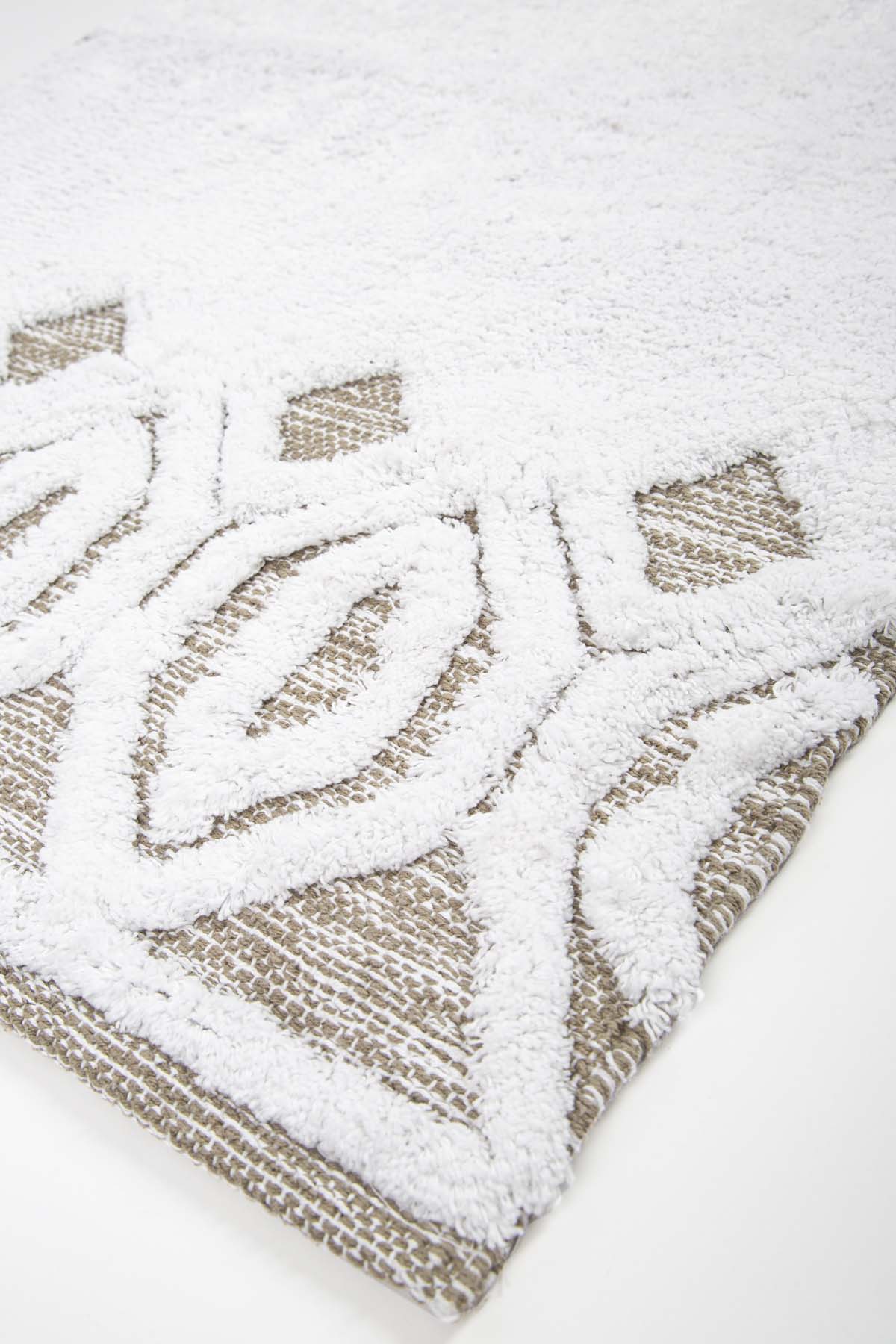 Irya-Sherry Tekli Banyo Paspası %100 Pamuk 70x110 Bej-Paspas-3-Milagron.com