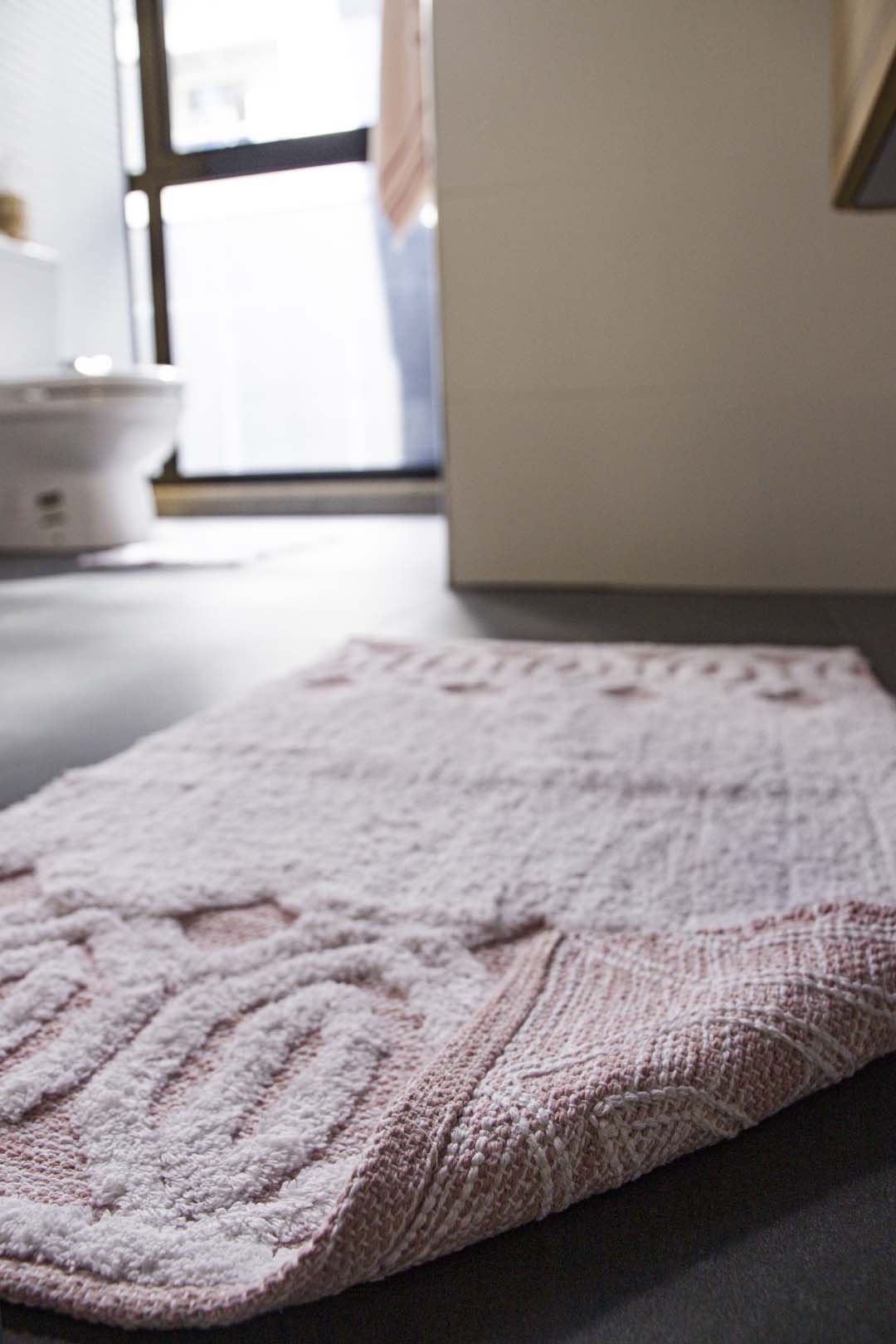 Irya-Sherry Tekli Banyo Paspası %100 Pamuk 70x110 Pembe-Paspas-5-Milagron.com