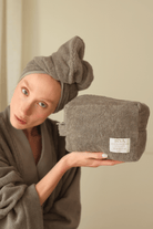 İRYA-Solena %100 Pamuk Havlu Bakım çantası Gri-Makyaj Çantası-3-Milagron.com