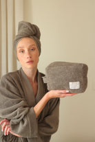 Irya-Solena %100 Pamuk Kadın Bornoz Gri-Bornoz-2-Milagron.com