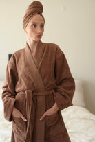 Irya-Solena %100 Pamuk Kadın Bornoz Mocha-Bornoz-8-Milagron.com