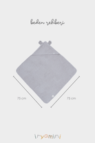 Irya-Tiny Bear Organik Pamuk Bebek Kundak Gri 75x75-Havlu & Peştamal-6-Milagron.com