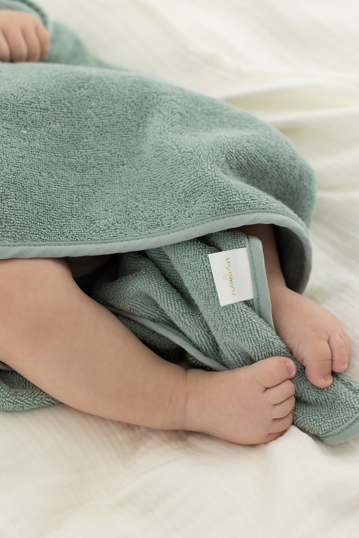 Irya-Tiny Bear Organik Pamuk Bebek Kundak Mint 75x75-Havlu & Peştamal-2-Milagron.com