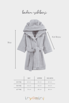 Irya-Tiny Bear Organik Pamuk Çocuk Bornoz Gri-Bornoz-6-Milagron.com