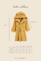 Irya-Tiny Bear Organik Pamuk Çocuk Bornoz Hardal-Bornoz-7-Milagron.com