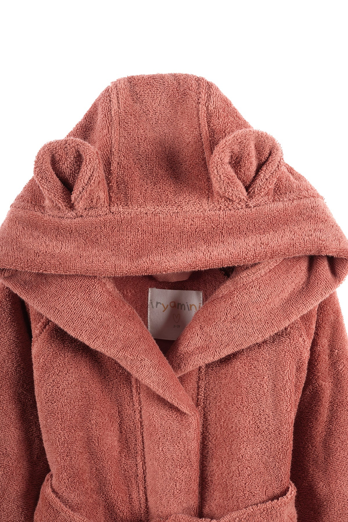 Irya-Tiny Bear Organik Pamuk Çocuk Bornoz Kiremit-Bornoz-8-Milagron.com