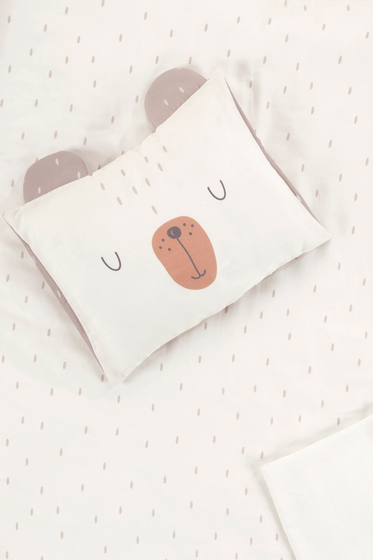 Irya-Tiny Bear Organik Pamuk Müslin Çocuk Nevresim Takımı Ekru-Nevresim Takımı-3-Milagron.com