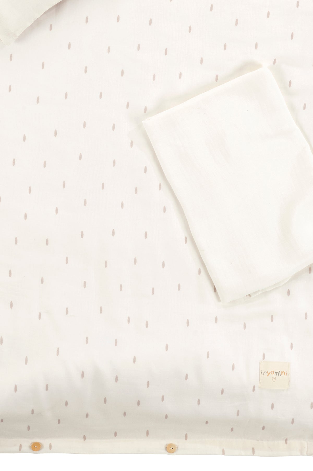 Irya-Tiny Bear Organik Pamuk Müslin Çocuk Nevresim Takımı Ekru-Nevresim Takımı-4-Milagron.com