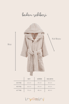 Irya-Tiny Squirrel Organik Pamuk Nakışlı Çocuk Bornoz Bej-Bornoz-7-Milagron.com