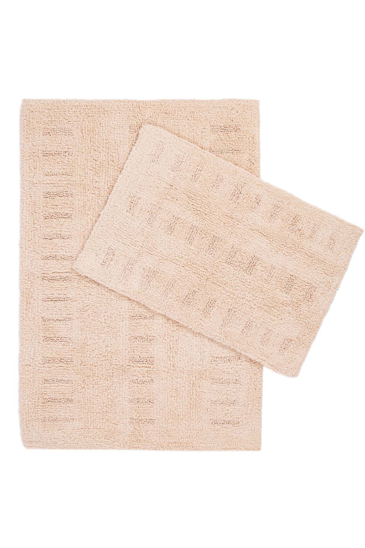 Irya-Togo 2’li Takım Banyo Paspası %100 Pamuk 40x60 + 60x90 Somon-Paspas-2-Milagron.com